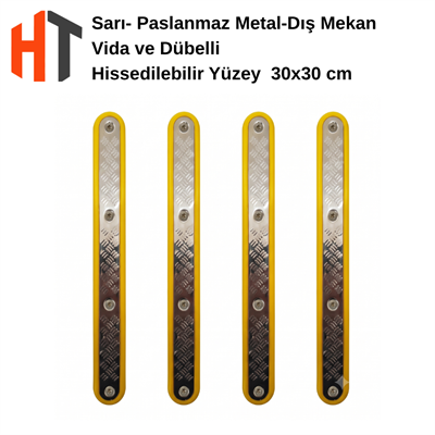 Paslanmaz Metal-Dış Mekan  Vida ve Dübelli - Hissedilebilir Yüzey  30x30 cm