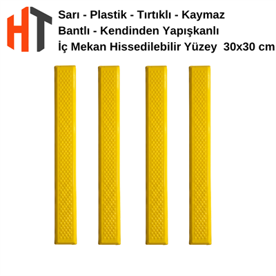 Plastik - Tırtıklı - Kendinden Yapışkanlı İç Mekan Hissedilebilir Klavuz Yüzey  30x30 cm 