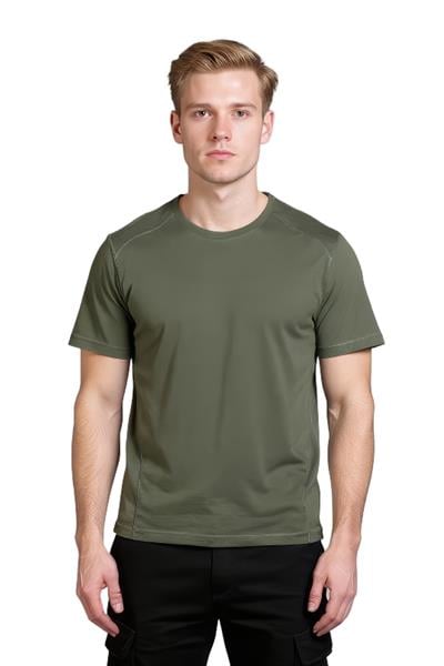 Bisiklet Yaka Haki T-shirt