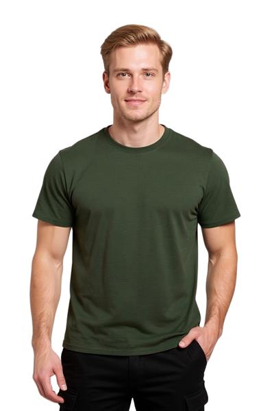 Bisiklet Yaka Haki T-shirt