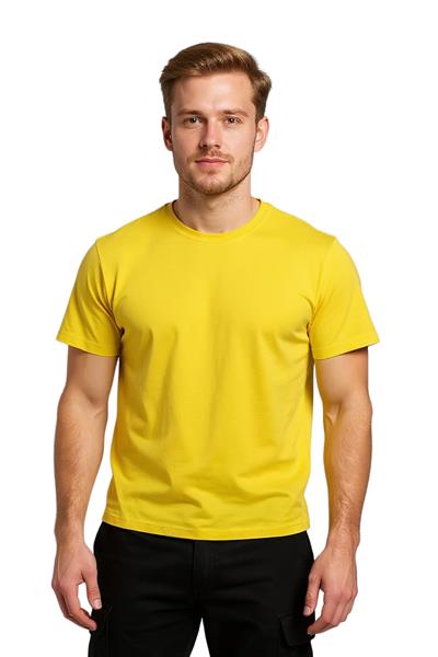 Bisiklet Yaka Sarı T-shirt