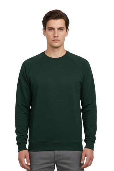 Bisiklet Yaka Yeşil Sweatshirt