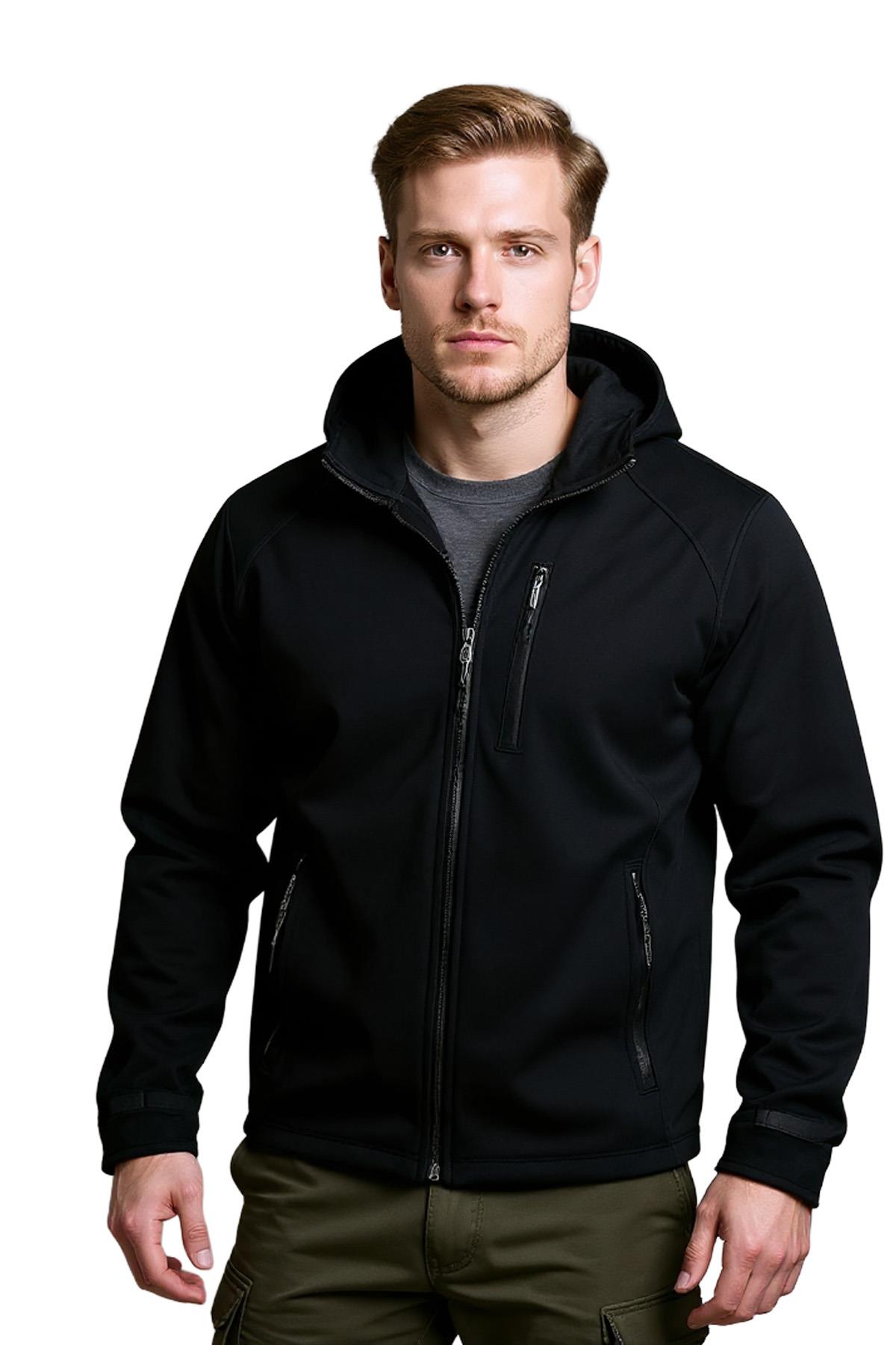 Cat Softshell Kapüşonlu Lacivert Mont | CosyWolf Outdoor