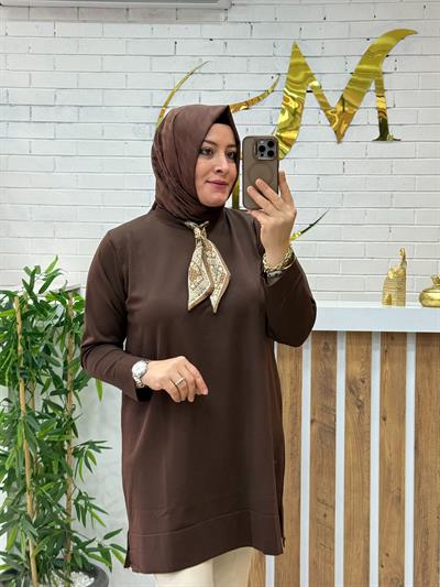 Fularlı Soğuk Merserize Tunik