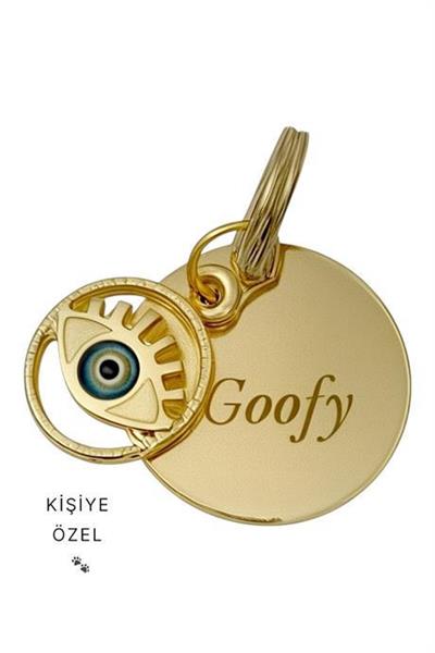 İsme Özel Altın kaplama kedi& köpek isimlik künye Eye