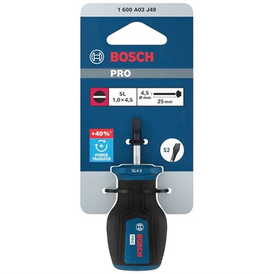 BOSCH 1600A03J49 Düz Uçlu Topaç Tornavida SL 1.0 x 4.5 x 25 mm