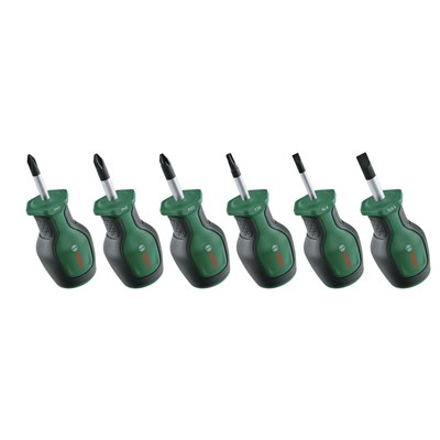 BOSCH 1600A032UK Düz ve Yıldız Uçlu Topaç Tornavida Takımı 6 Parça