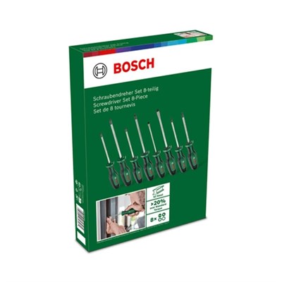 BOSCH 1600A02BX8 Düz Yıldız ve Torx Uçlu Tornavida Takımı 8 Parça