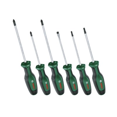 BOSCH 1600A02W7L Düz Yıldız ve Torx Uçlu Tornavida Takımı 6 Parça Premium