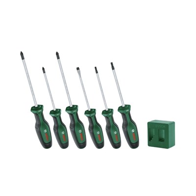 BOSCH 1600A02W7L Düz Yıldız ve Torx Uçlu Tornavida Takımı 6 Parça Premium