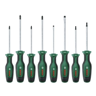 BOSCH 1600A02BX8 Düz Yıldız ve Torx Uçlu Tornavida Takımı 8 Parça