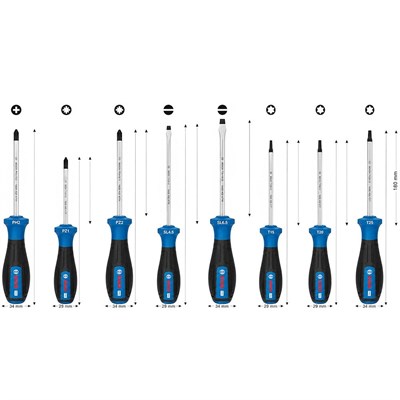BOSCH Düz Yıldız Ve Torx Uçlu Tornavida Takımı 8 Parça