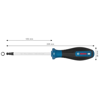 BOSCH 1600A039SX H6 Allen Uçlu Tornavida125 mm