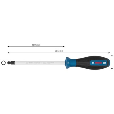 BOSCH 1600A039SY H8 Allen Uçlu Tornavida 150 mm