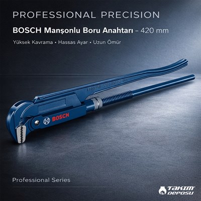 BOSCH 1600A02W3V Manşonlu Boru Anahtarı Professional 420 mm