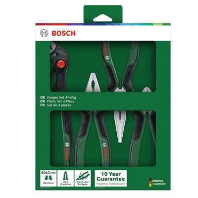 BOSCH 1600A02W7K Pense Seti - Yan Keski, Kombine Pense, Kargaburun ve Fort Pense 4 Parça
