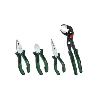 BOSCH 1600A02W7K Pense Seti - Yan Keski, Kombine Pense, Kargaburun ve Fort Pense 4 Parça