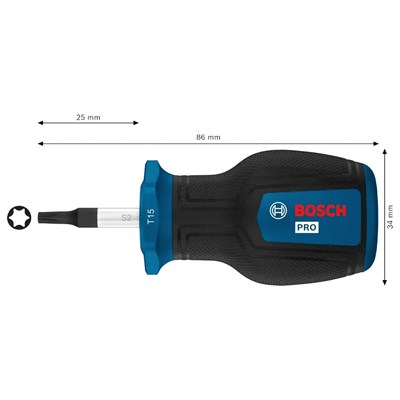 BOSCH 1600A039TR T15 Torx Uçlu Tornavida Avuç İçi 25 mm