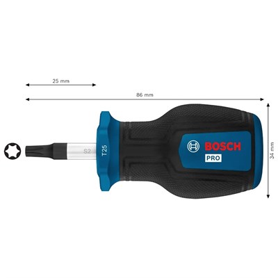 BOSCH 1600A039TT T25 Torx Uçlu Tornavida Avuç İçi 25 mm