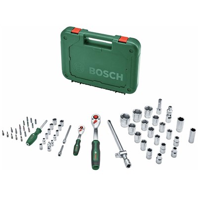 BOSCH 1600A02Z9G 1/4 ve 1/2 Altı Köşe Lokma Takımı 56 Parça