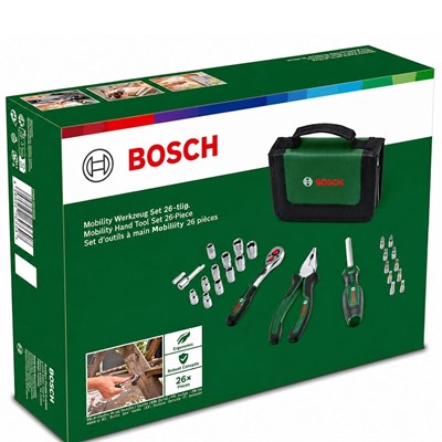 BOSCH 1600A02BY2 Dolu Takım Çantası - El Aleti Seti Profesyonel 26 Parça