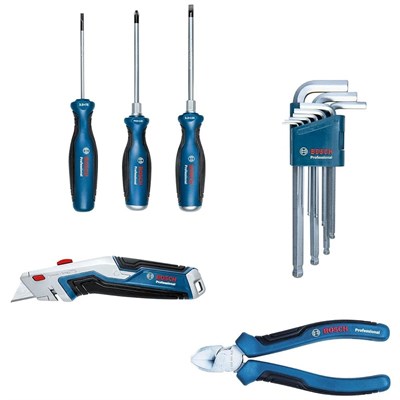 BOSCH 1600A02H5C Dolu Takım Çantası - El Aleti Seti Profesyonel 6 Parça Çanta Kemer Seti