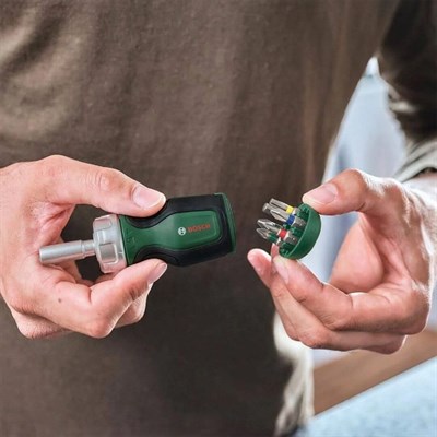 BOSCH 1600A032UZ Cırcırlı Kısa Tornavida 6 Uçlu