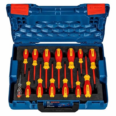 BOSCH 1600A02NF9 Düz ve Yıldız Uçlu Tornavida Takımı VDE 14 Parça