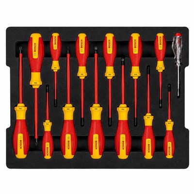 BOSCH 1600A02NF9 Düz ve Yıldız Uçlu Tornavida Takımı VDE 14 Parça
