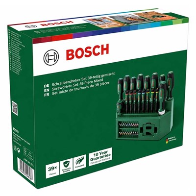 BOSCH 1600A02Z9L Düz Yıldız Tornavida Klemens ve Bits Uç Seti 39 Parça