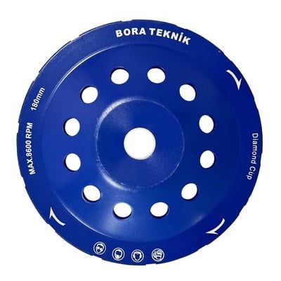 Bora Teknik Tek Sıra Elmas Çanak - Beton Taş Yüzey Silme Temizleme Diski 180 mm