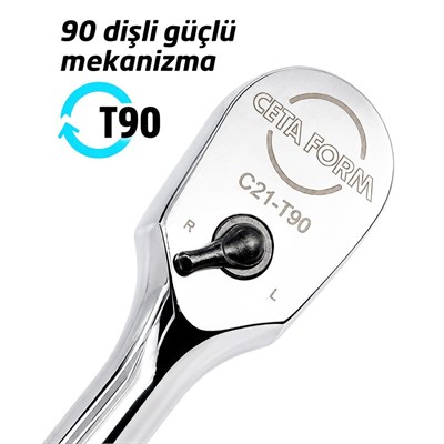 CETA FORM 1/2 Lokma Cırcır Kolu 90 Diş 255 Mm