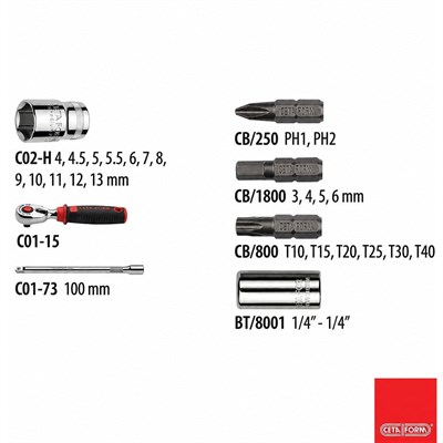 CETA FORM C00-27PH5 1/4 Altı Köşe Lokma Takımı 27 Parça