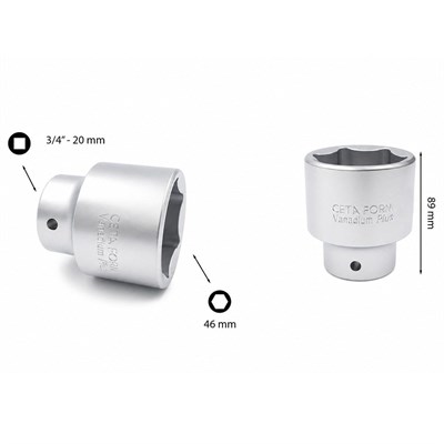 CETA FORM C32-H46 3/4 Altı Köşe Lokma Anahtar 46 mm