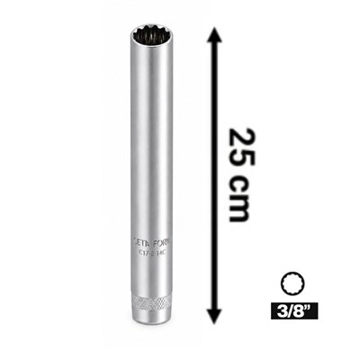 CETA FORM C17-R14ML 3/8 On İki Köşe Buji Lokması 14 mm Uzun 25 Cm