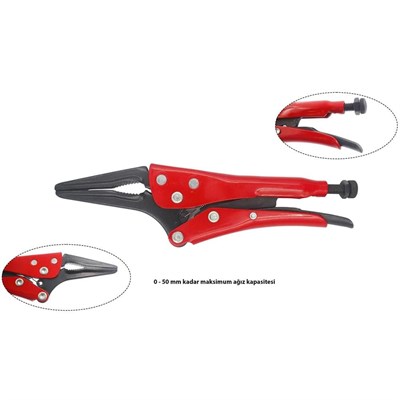 CETA FORM E50L-170-2 Ayarlı Pense Uzun Burunlu X-Grip 170 mm
