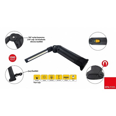CETA FORM R10FW-SLIM01 Katlanabilir Led Çalışma Lambası Slim 1000 Lümen