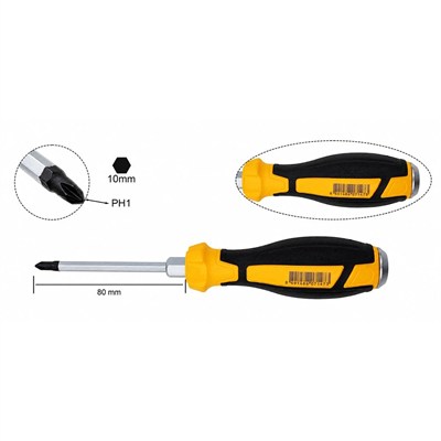 CETA FORM F14C-001-080 Yıldız Uçlu Darbeli Tornavida PH1 X 80 Mm