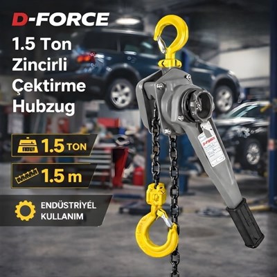 D-FORCE 1.5 Ton Zincirli Çektirme Hubzug 1.5 Metre Zincir
