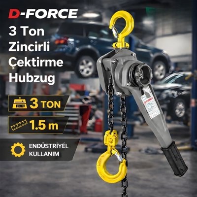 D-FORCE 3 Ton Zincirli Çektirme Hubzug 1.5 Metre Zincir