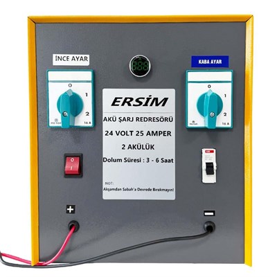 ERSIM Akü Şarj Cihazı 24 V 25 Amper 2 Akülük
