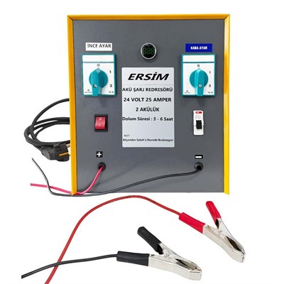 ERSIM Akü Şarj Cihazı 24 V 25 Amper 2 Akülük