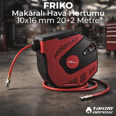 FRIKO ZYA03-Q20 Makaralı Hava Hortumu 10 x 16 mm 20+2 Metre