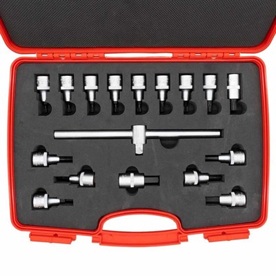 IZELTAS 1113006017 1/2 Allen Uçlu Lokma Takımı ve Torx Uç Set 17 Parça