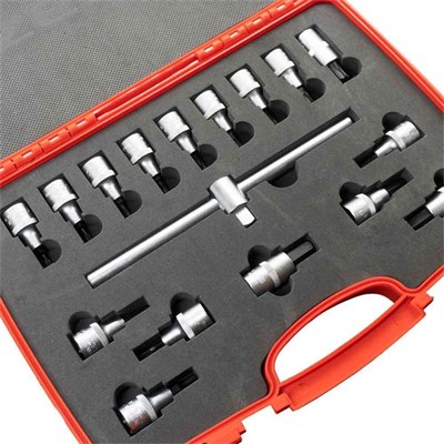 IZELTAS 1113006017 1/2 Allen Uçlu Lokma Takımı ve Torx Uç Set 17 Parça