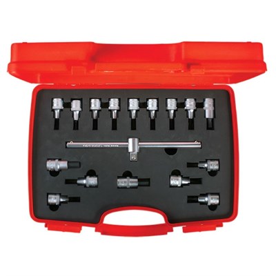 IZELTAS 1113006017 1/2 Allen Uçlu Lokma Takımı ve Torx Uç Set 17 Parça