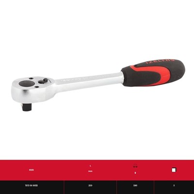 IZELTAS 1513060032 1/2 Lokma Cırcır Kolu 32 Diş 250 mm