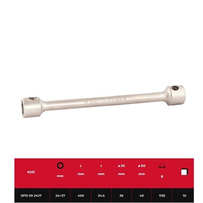 IZELTAS 1870092427 Bijon Anahtar Agır Tip İki Ağız Uzun 24 x 27 mm
