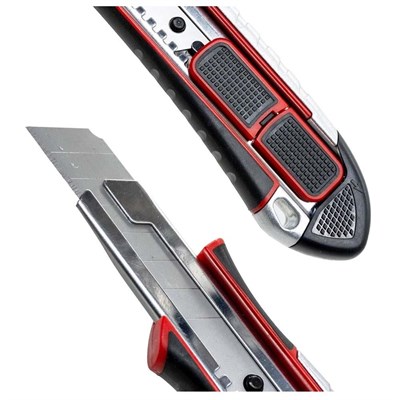 IZELTAS 14000005049 Pro Metal Gövde Emniyetli Otomatik Kilitli Maket Bıçağı 18 mm