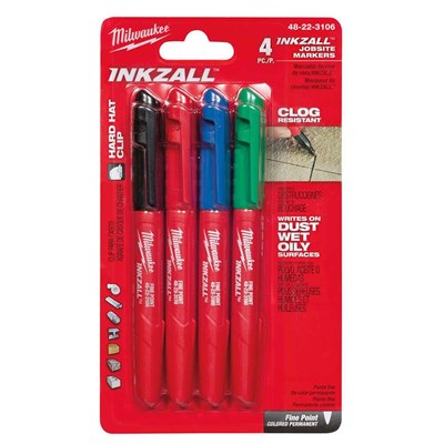 MILWAUKEE 4 Farklı Renkli Marker İşaretleme Kalemi 4 Adet